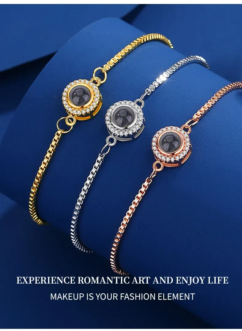 Projection Handpiece Color Picture Photo Nano I Love You Bracelet