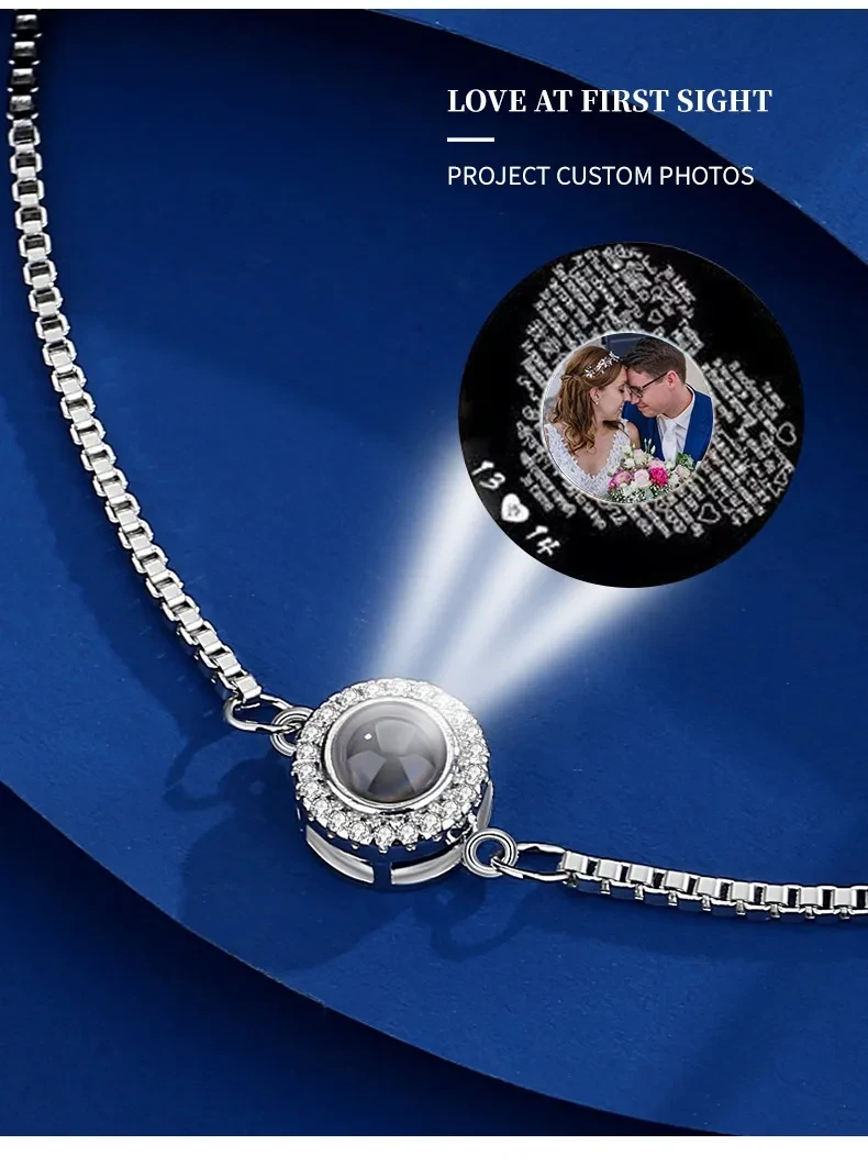 Projection Handpiece Color Picture Photo Nano I Love You Bracelet