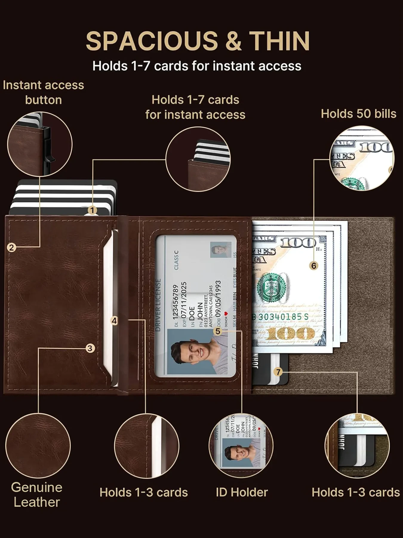 Men's Ultra-thin Smart Wallet Card Clamp