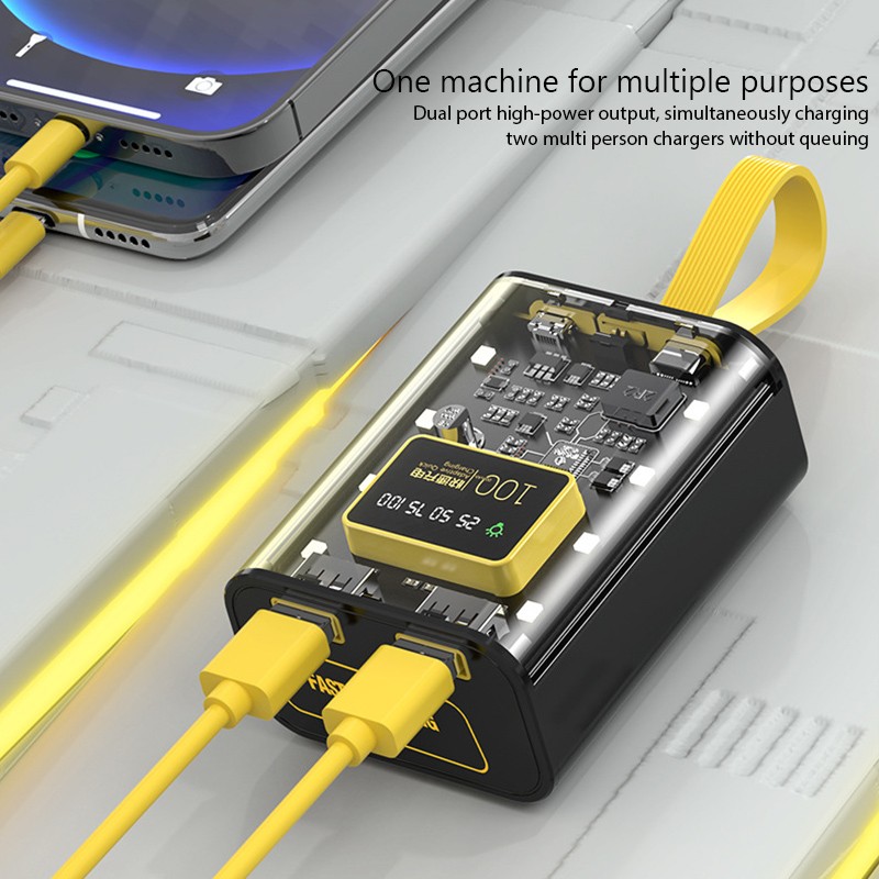 3*18650 Battery Charger Case - DIY Power Bank Box with Fast Charge, Double USB Output, and LED Night Light