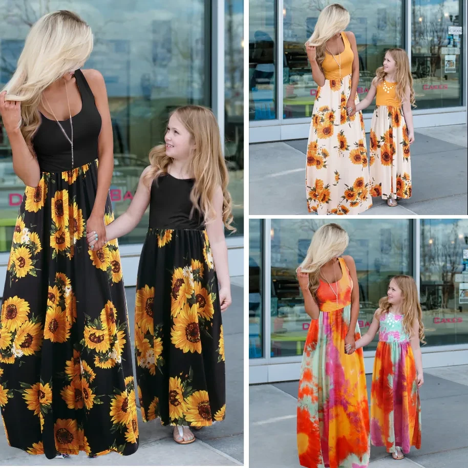 Mother Daughter Matching Maxi Dresse