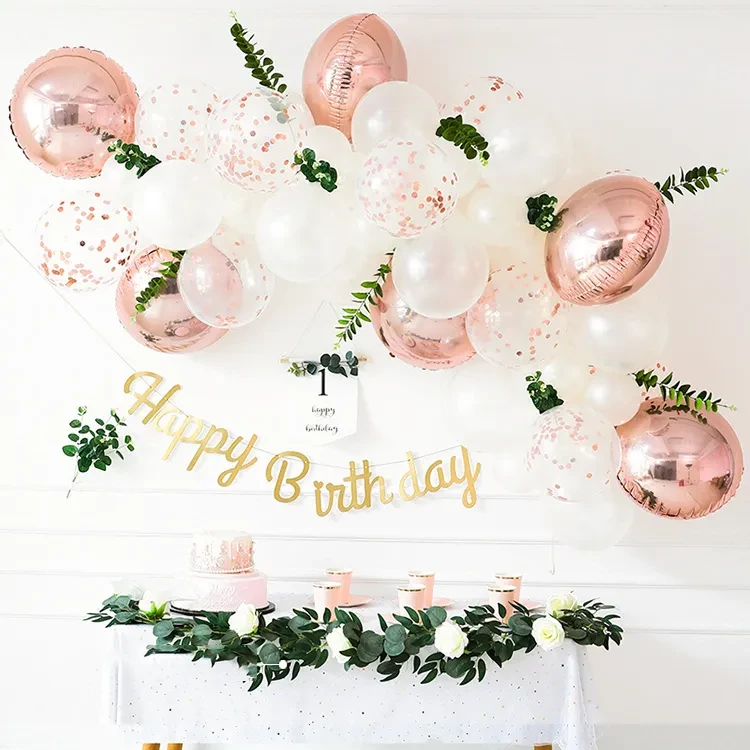 Birthday decoration scene layout balloons