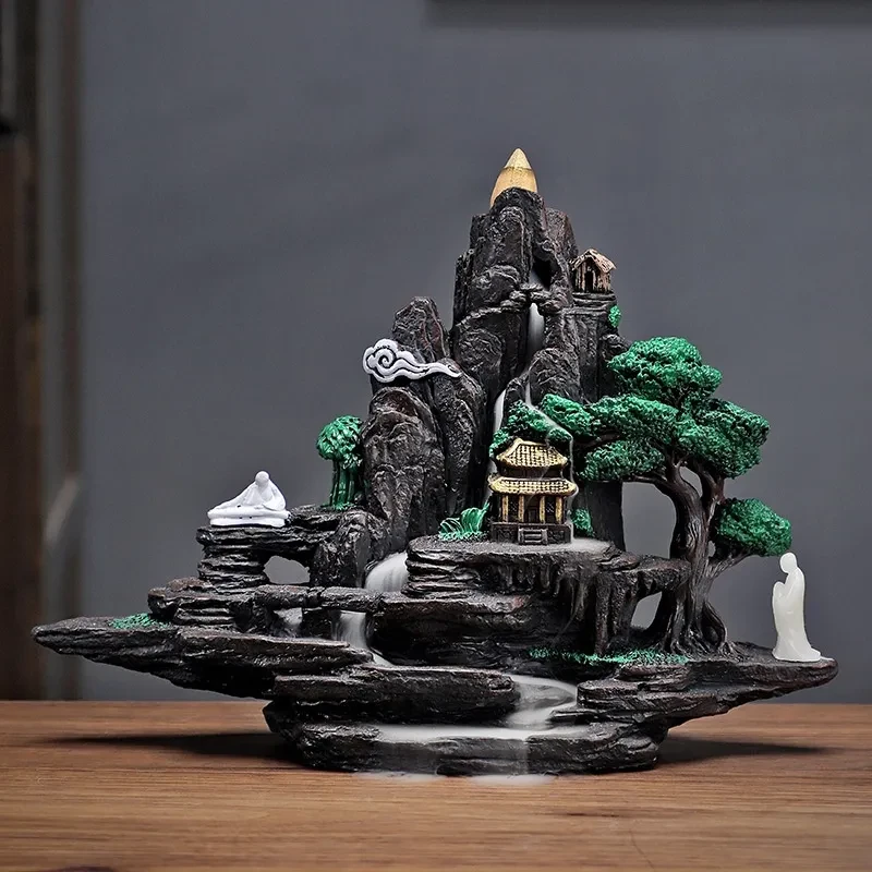 Creative Backflow Incense Burner Resin Decorations Crafts Cloud Stove Backflow Incense Burner