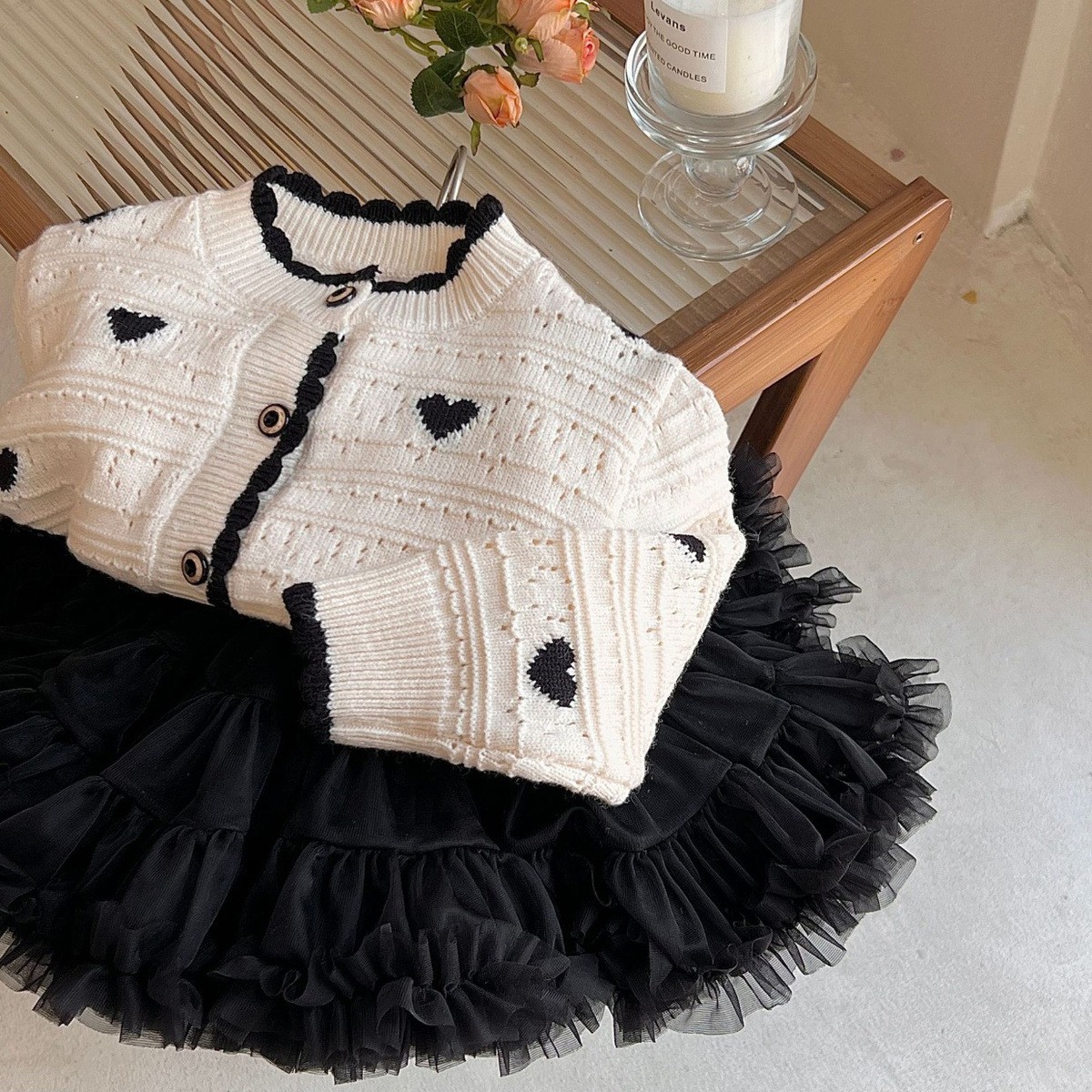Girl's Love Sweater Cardigan Spring And Autumn Coat