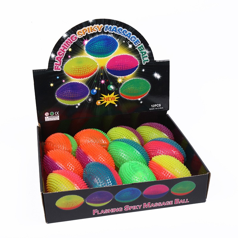 Luminous LED Light Rugby Children Color Glowing Bounce Ball