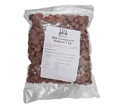 CHOCOLATE BUTTONS MILK COMPOUND 1KG (ESSENTIALS SFCOM002)