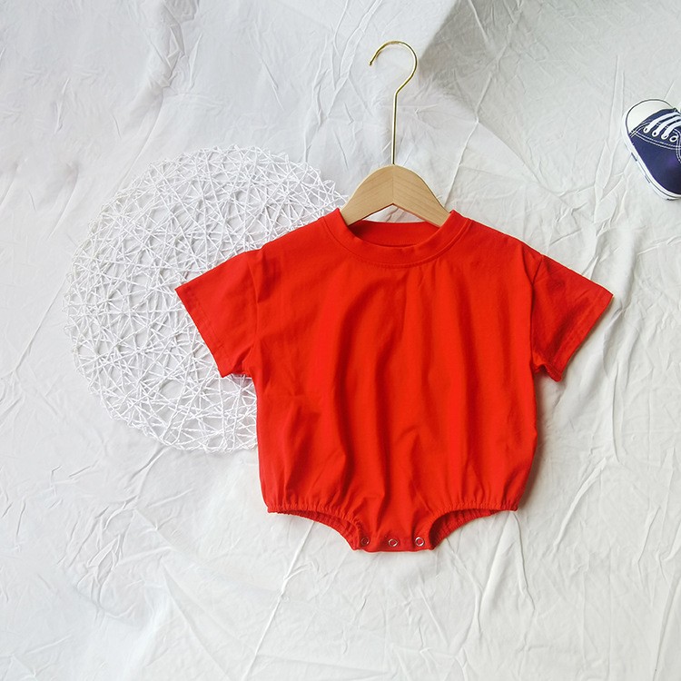 Summer Short Sleeve Triangle Rompers Loose