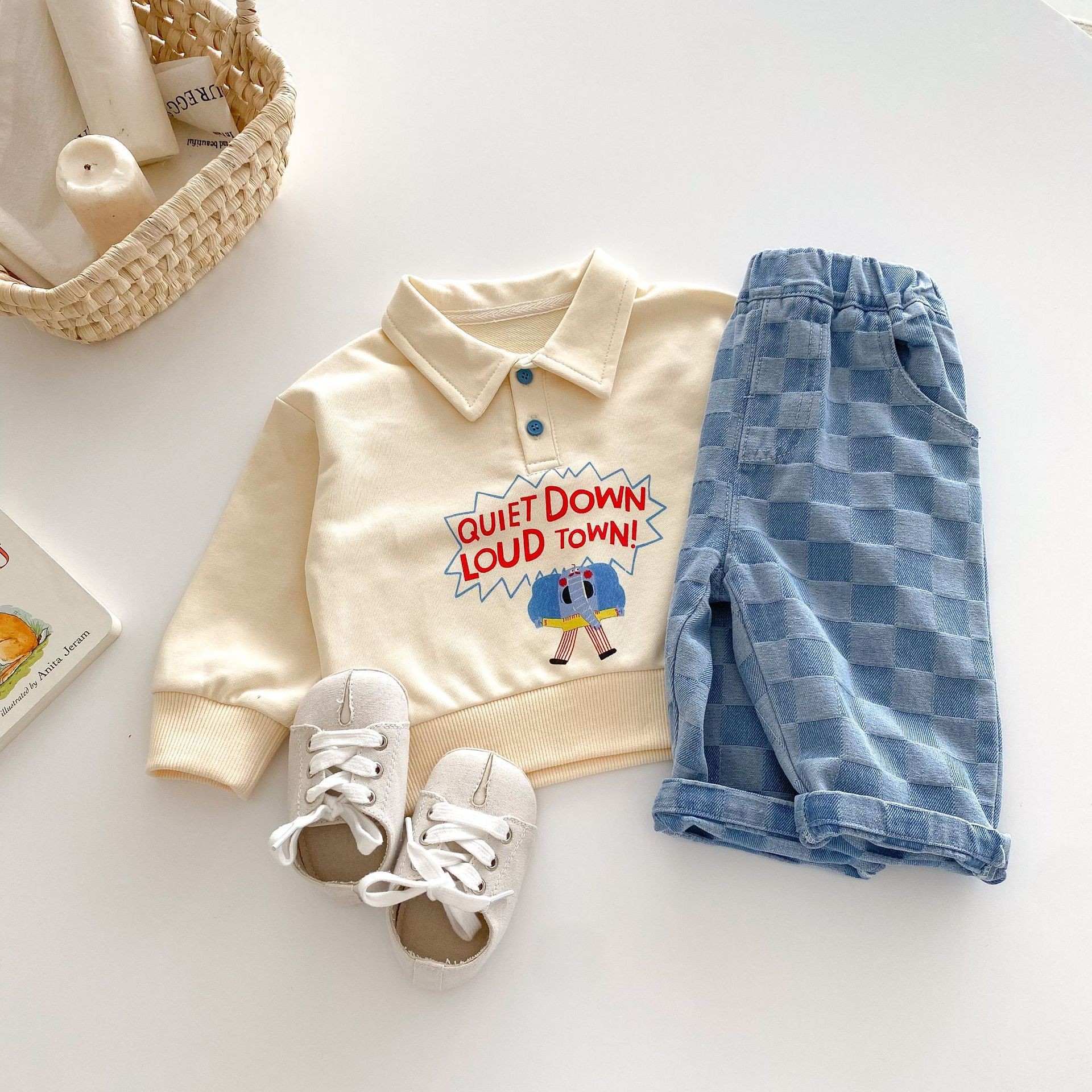 Fashion Personality Boys' Plaid Casual Pants