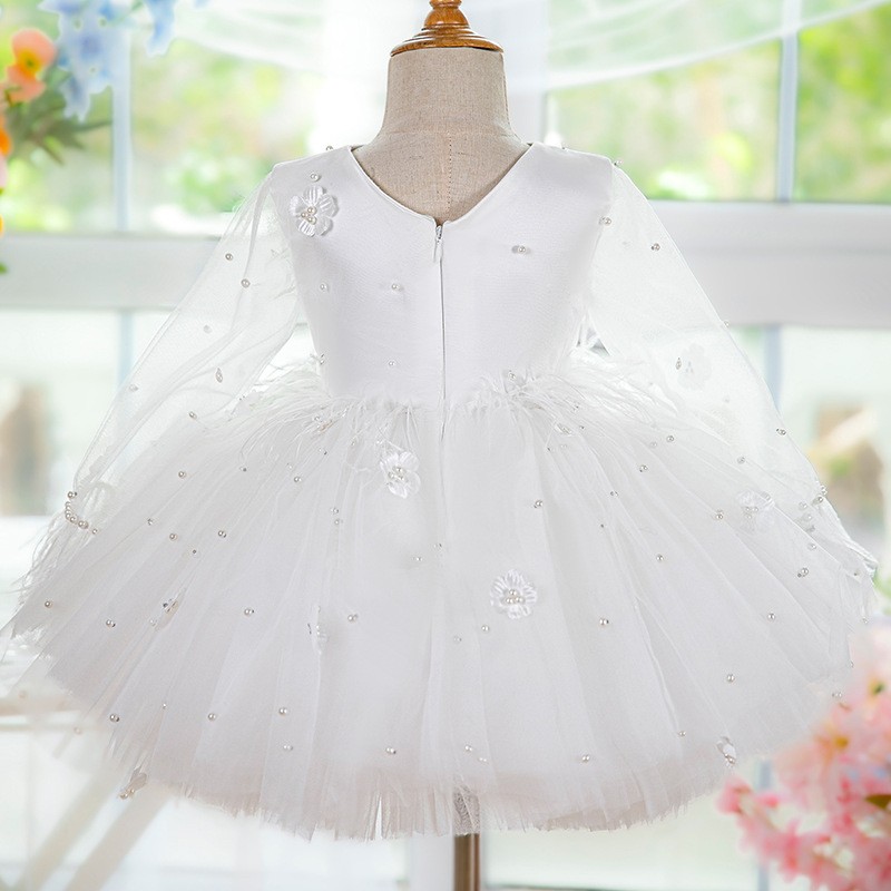 White Girl One Year Old Celebration Dress Tulle Tutu Skirt