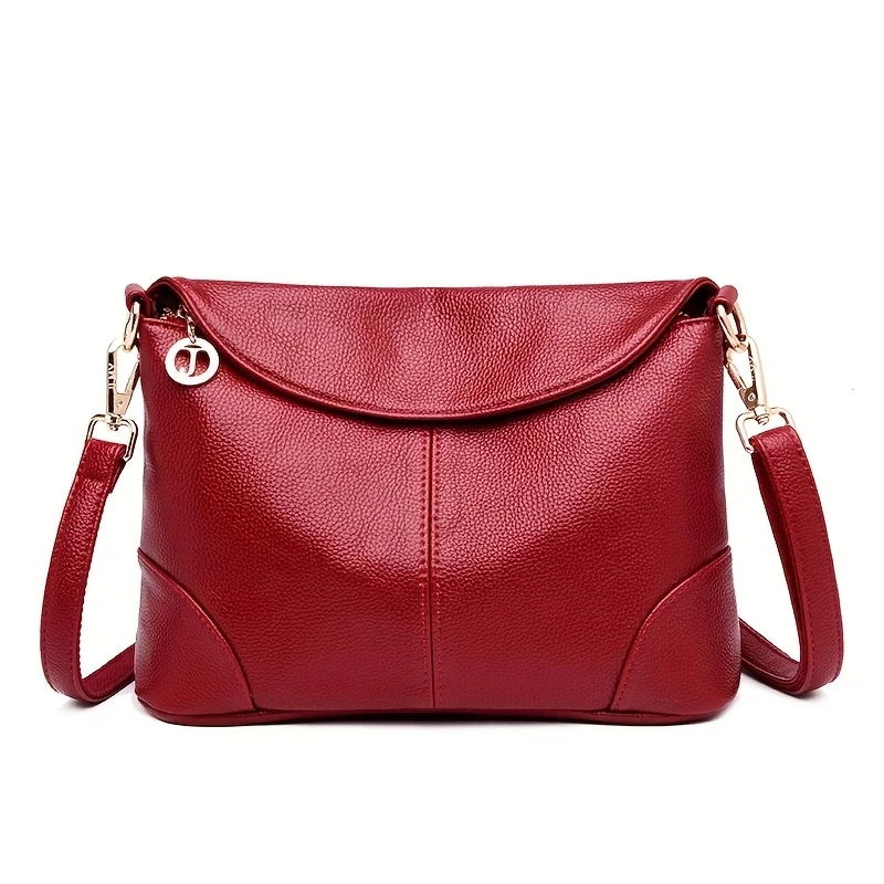 Women's Vegan Crossbody Bag - Adjustable Strap Small Square Shoulder Purse, Black Casual Everyday Bag with Zipper Closure & Lining, Guangzhou Crafted, Durable Construction