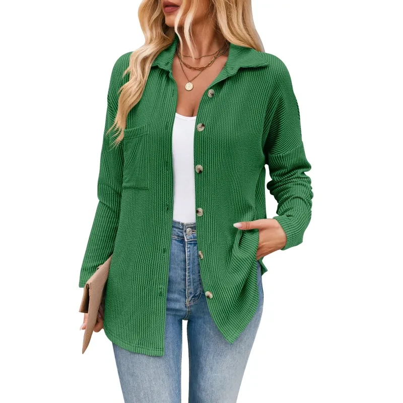 Striped Contrast Color Pocket Long Sleeve Shirt
