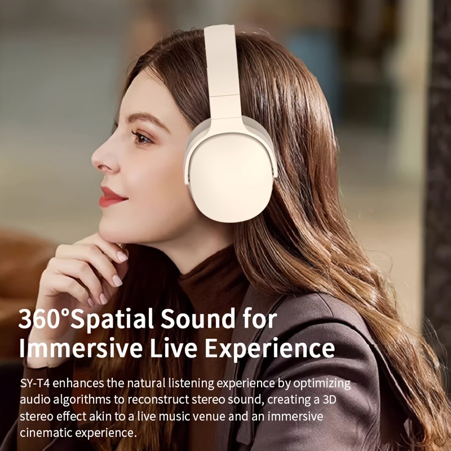 New Wireless Headset Headphone  Stereo Noise Cancelling, Long Battery Life, E-sports Gaming Headset, Foldable Headphones  Perfect Gift for Friends