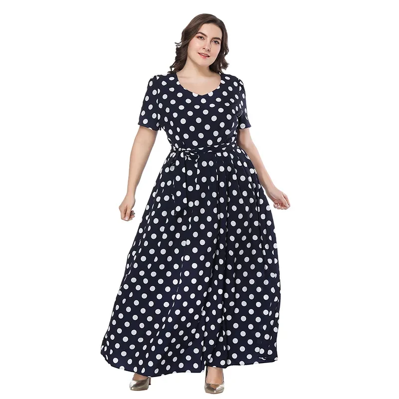 Plus Size Vintage Polka Dot Dress