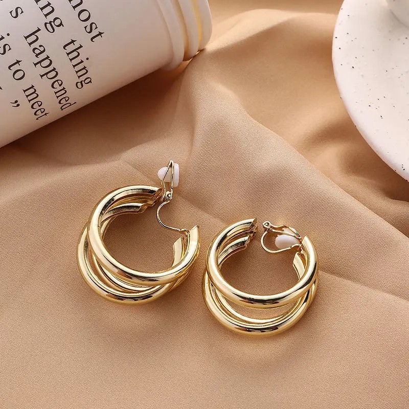 Hot Sale Statement Vintage Clip-on Earrings Without Piercing for Women