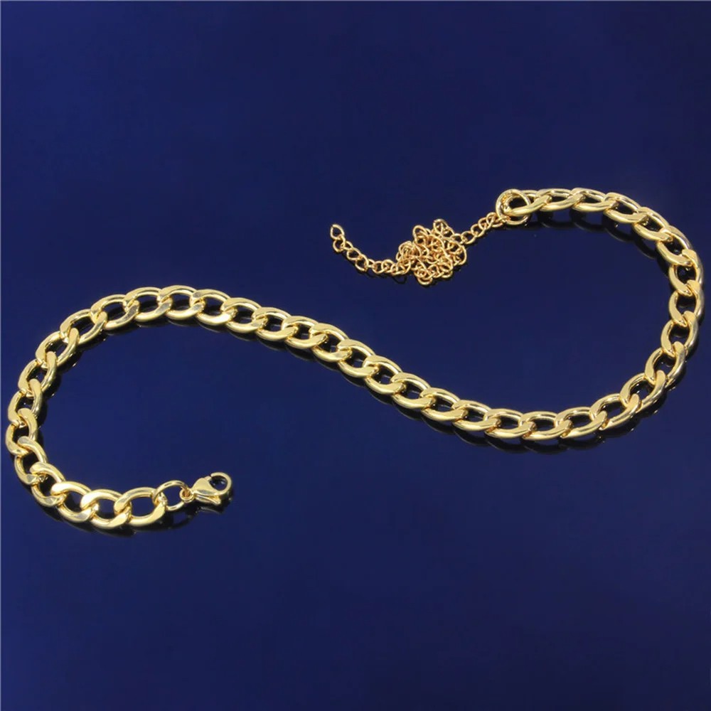 Stonefans Adjustable Stainless Steel Cuban Link Chain Anklet for Women