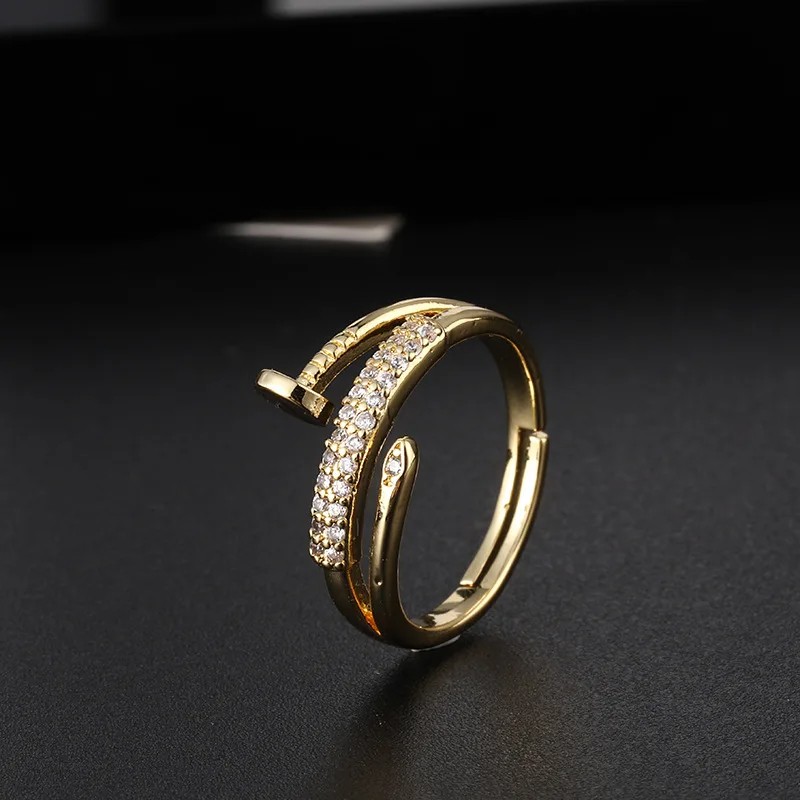 Trend Shine Zircon Nail Rings for Women Girls