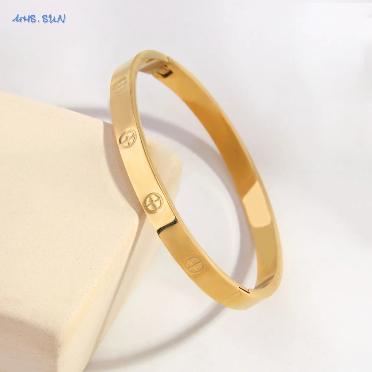 MHS.SUN Simple Cross Stainless Steel Bangle