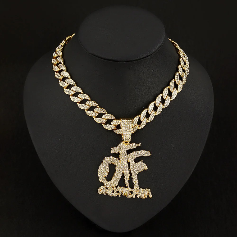 Men's and Women's Hip-Hop OTF Letter Pendant Necklace