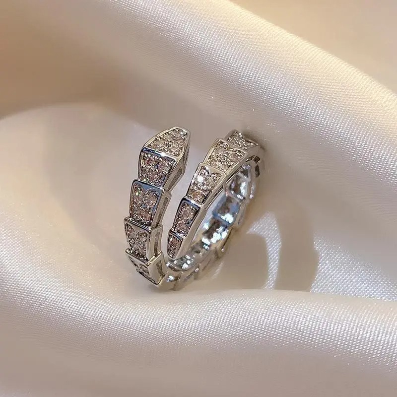 Trendy Snake Bone Shape Open Rings for Women