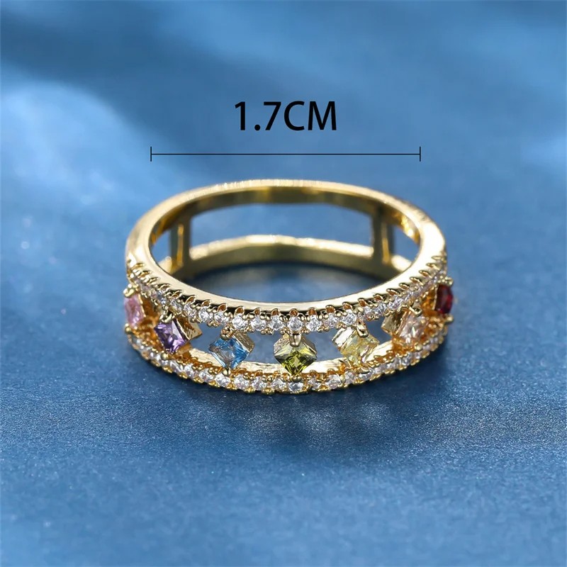 Dainty Square Zircon Engagement Ring