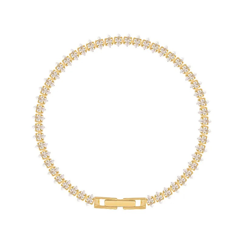 Luxury Roman Crystal Geometric Chain Bracelets for Women