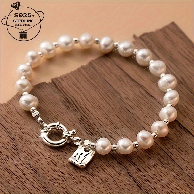 Elegant 925 Sterling Silver & Freshwater Pearl Bracelet The Ultimate Vintage Statement Piece