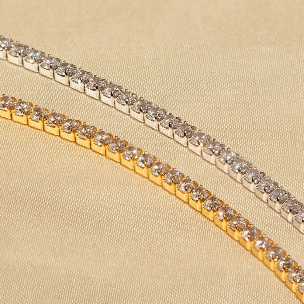 eManco Stainless Steel Women's Zirconia Tennis Bracelet