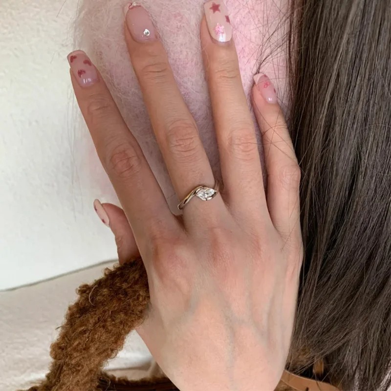 Mewanry Silver Color Zircon Rings for Women