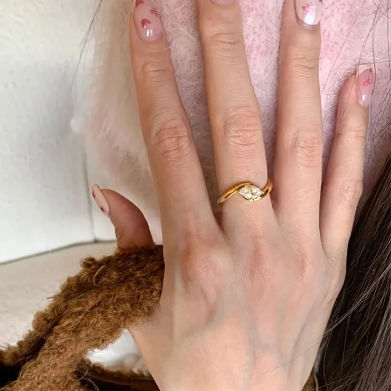 Mewanry Silver Color Zircon Rings for Women