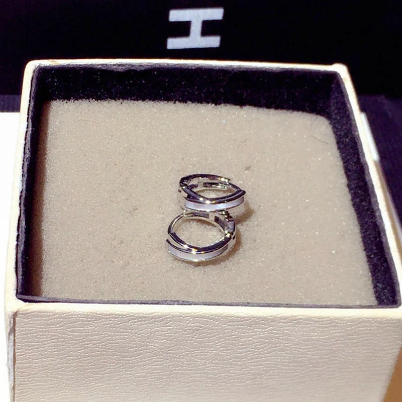 Luxury Exquisite 14K Plated Gold Simple Women Hoop Earrings