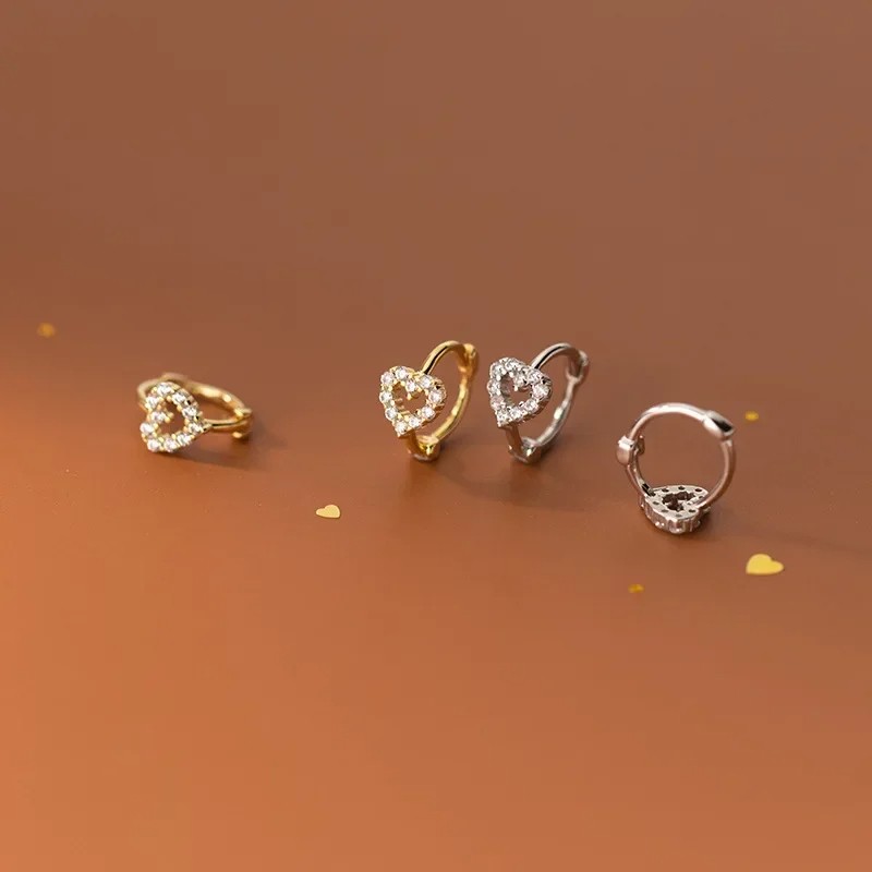 Cute Heart Ear Buckle Earrings for Women