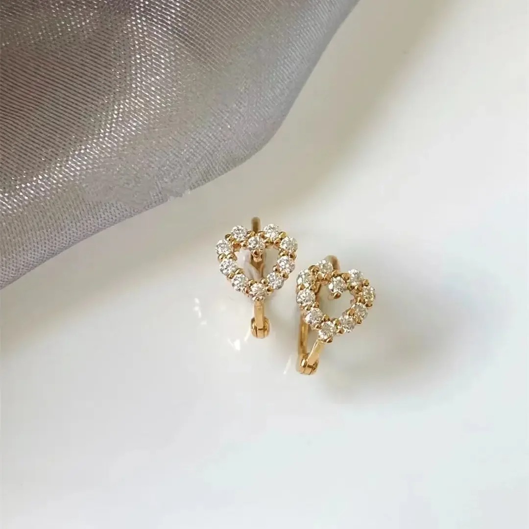 Cute Heart Ear Buckle Earrings for Women