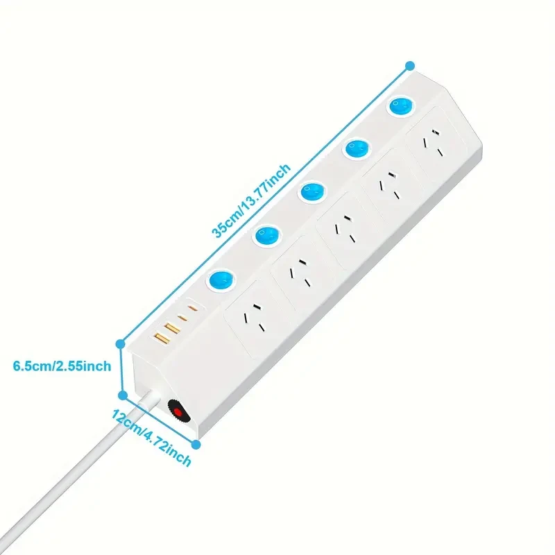 Power Socket Adapter - 5-Way Multi Socket with 1.5m Cable