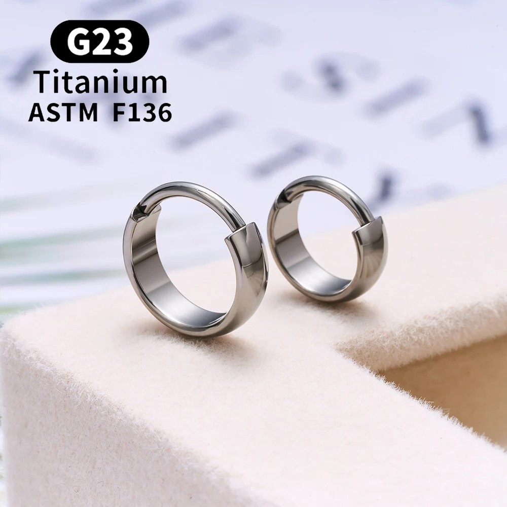 ASTM F136 G23 Titanium Piercing Round Earring Hoops