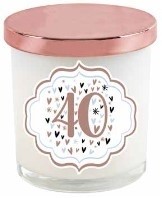 **40TH PASTEL HEART ROSE GOLD LID CANDLE