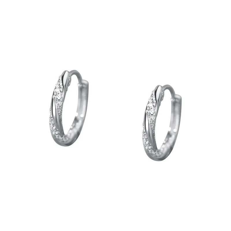 Mobius Circle Zirconia Hoop Earrings for Women