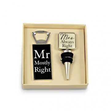 **MR & MRS BOTTLE OPENER/STOPPER