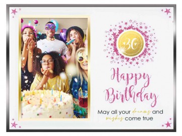 **30TH GLASS GLITTER PF 6X4
