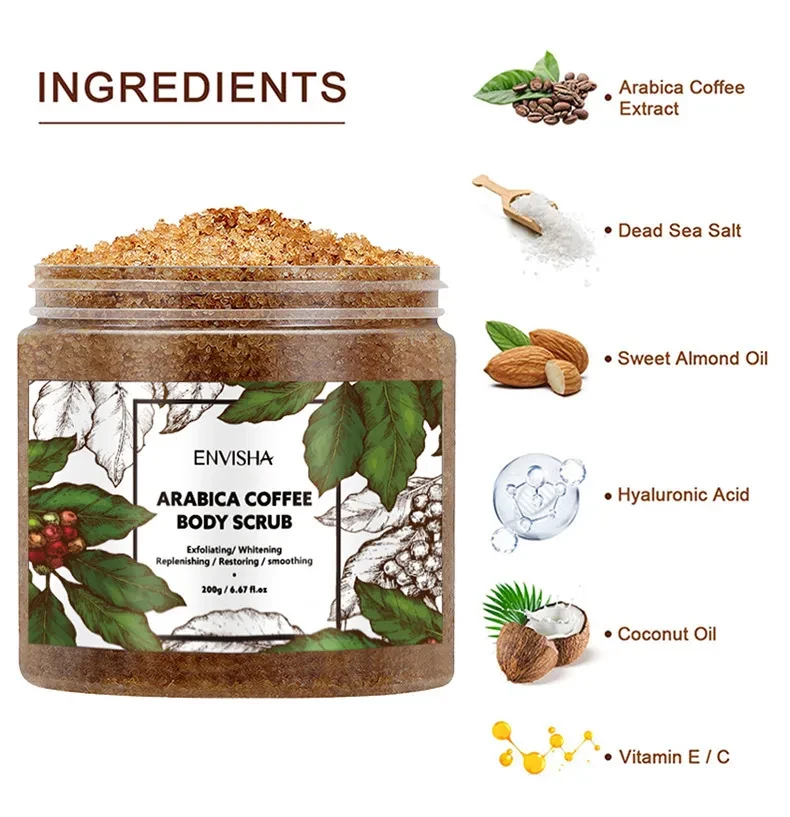Coffee Scrub Cream Moisturizing Deep Cleansing Exfoliating Body Scrub Cream