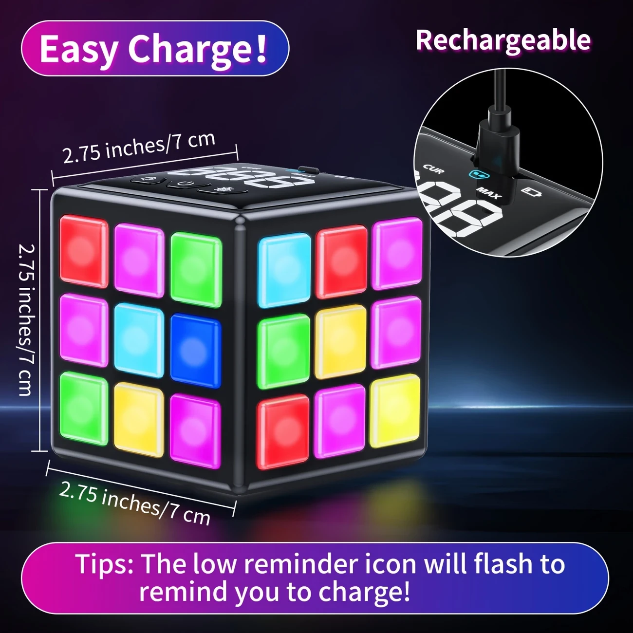 Rechargeable Brain-Boosting Game Cube
