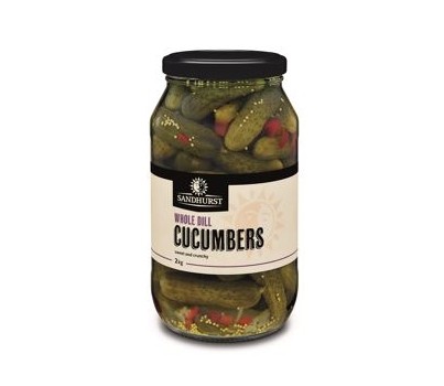 GHERKINS WHOLE DILL MILD& RUNCHY 1.9KG(SANDHURST GKDL 1.9)