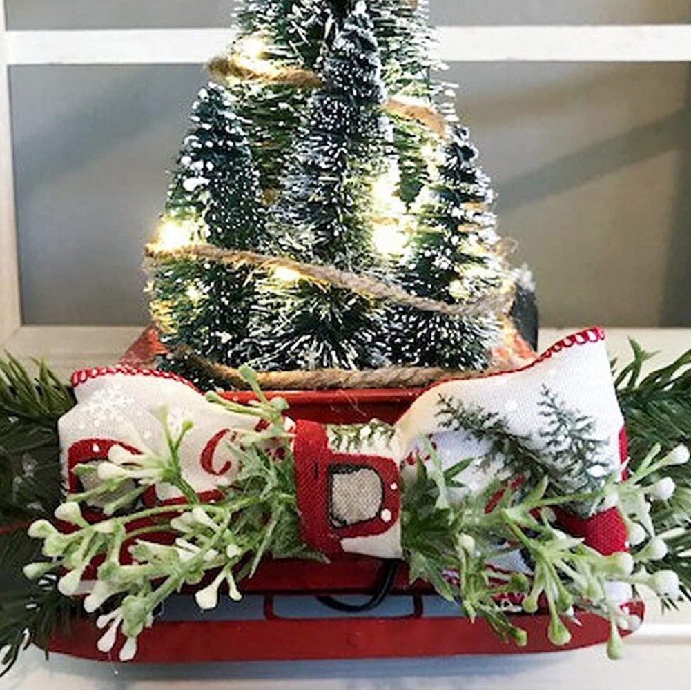 Christmas Red Truck Resin Ornament - Light-Up Car Decoration for Garden, Yard, Tree, and Home