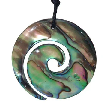 Paua Open Koru Pendant