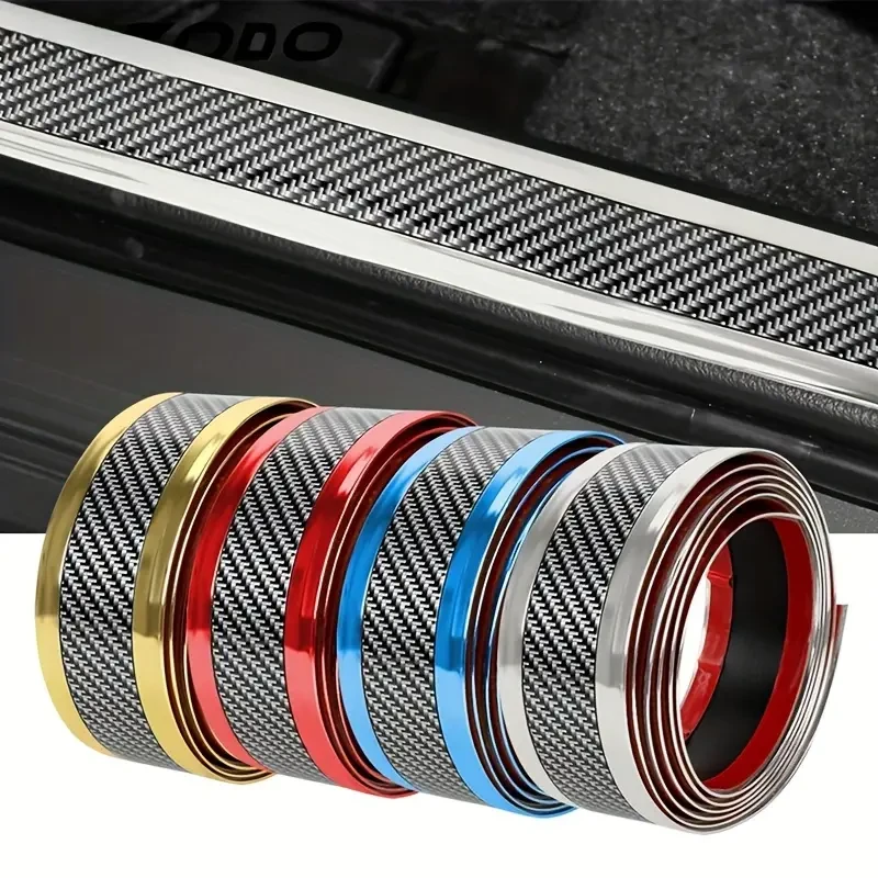 PVC Car Door Sill Protector Tape - Scratch-Resistant Entry Guard Trim (4-Piece Set)