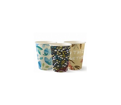 CUPS S/WALL ART SERIES 12OZ 90MM 390ML 50s/SLV (BIOPAK)