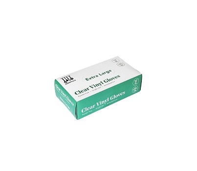 GLOVES VINYL POWDER FREE CLEAR XL 100s/PKT(ESSENTIALS)