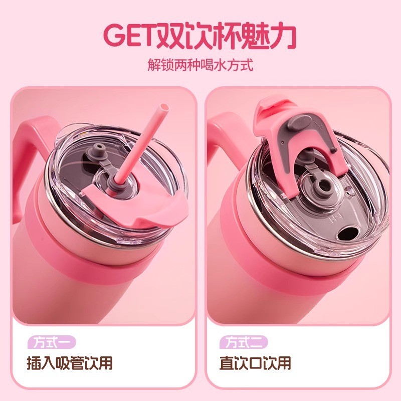 MINISO Loopy Series Jumbo Large Capacity Straw Cup  Cute Cug for Girls, Stainless Steel High Color Value, 1.6L Capacity
