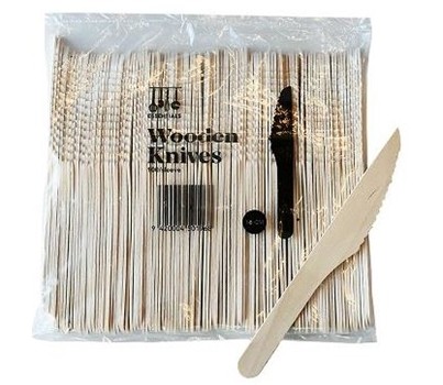 KNIVES WOODEN UNCOATED 16CM 100s/SLV (ESSENTIALS)