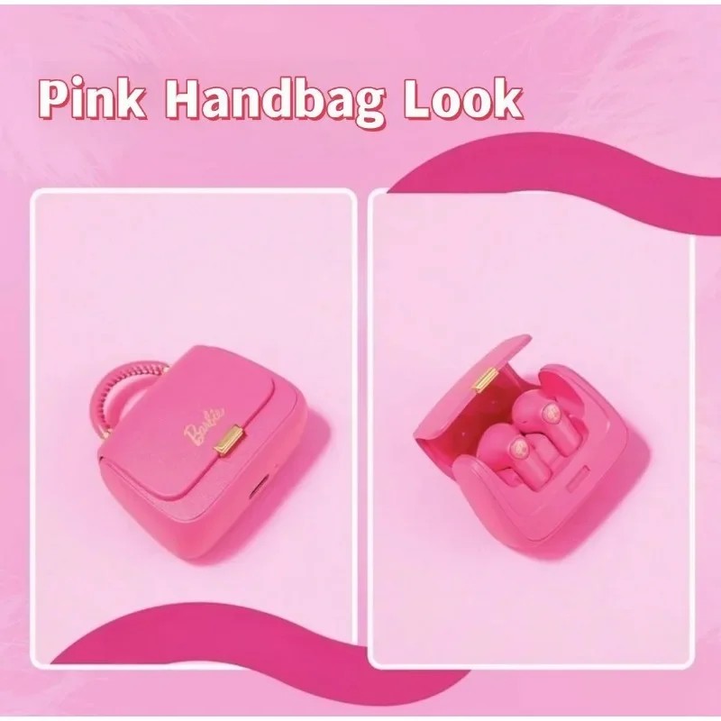 Genuine MINISO Barbie Series TWS Bluetooth Headphones Pink Cute Creative Handbag Shape In-Ear Earplugs, Ideal Girls Holiday Gift