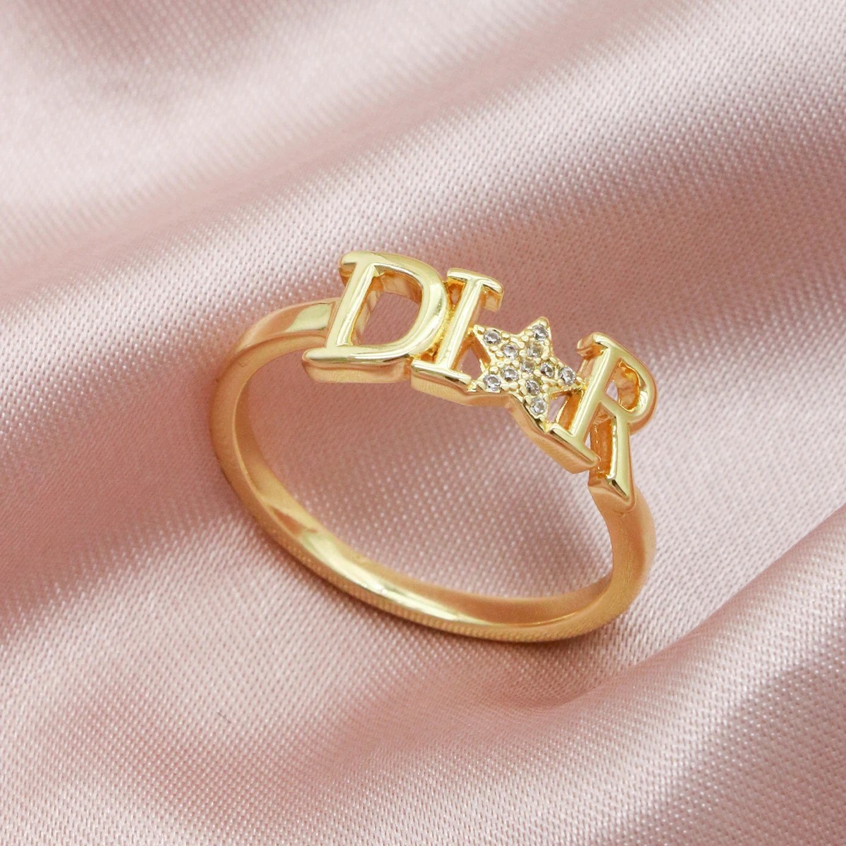 1 Piece New Zircon Letter D Ring for Women